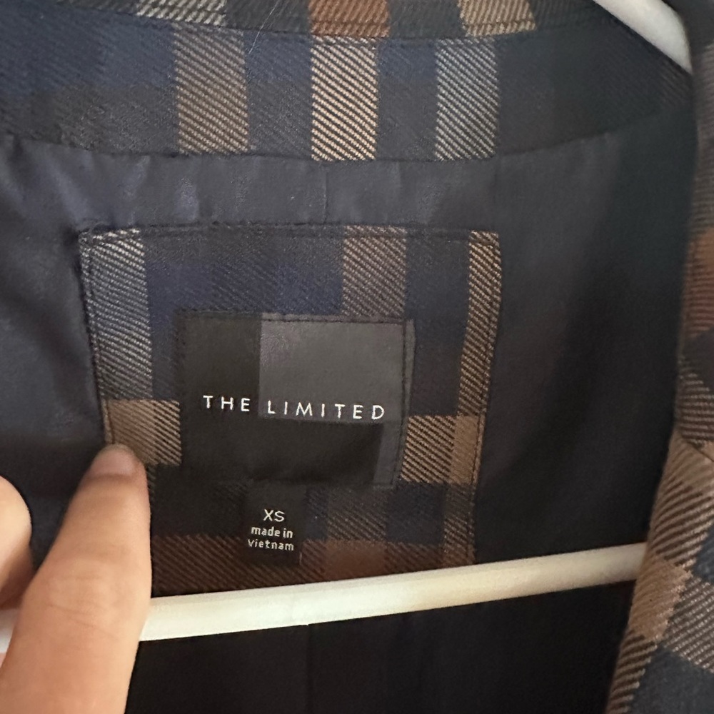 The Limited Navy and Brown Plaid Blazer - Picture 5 of 8